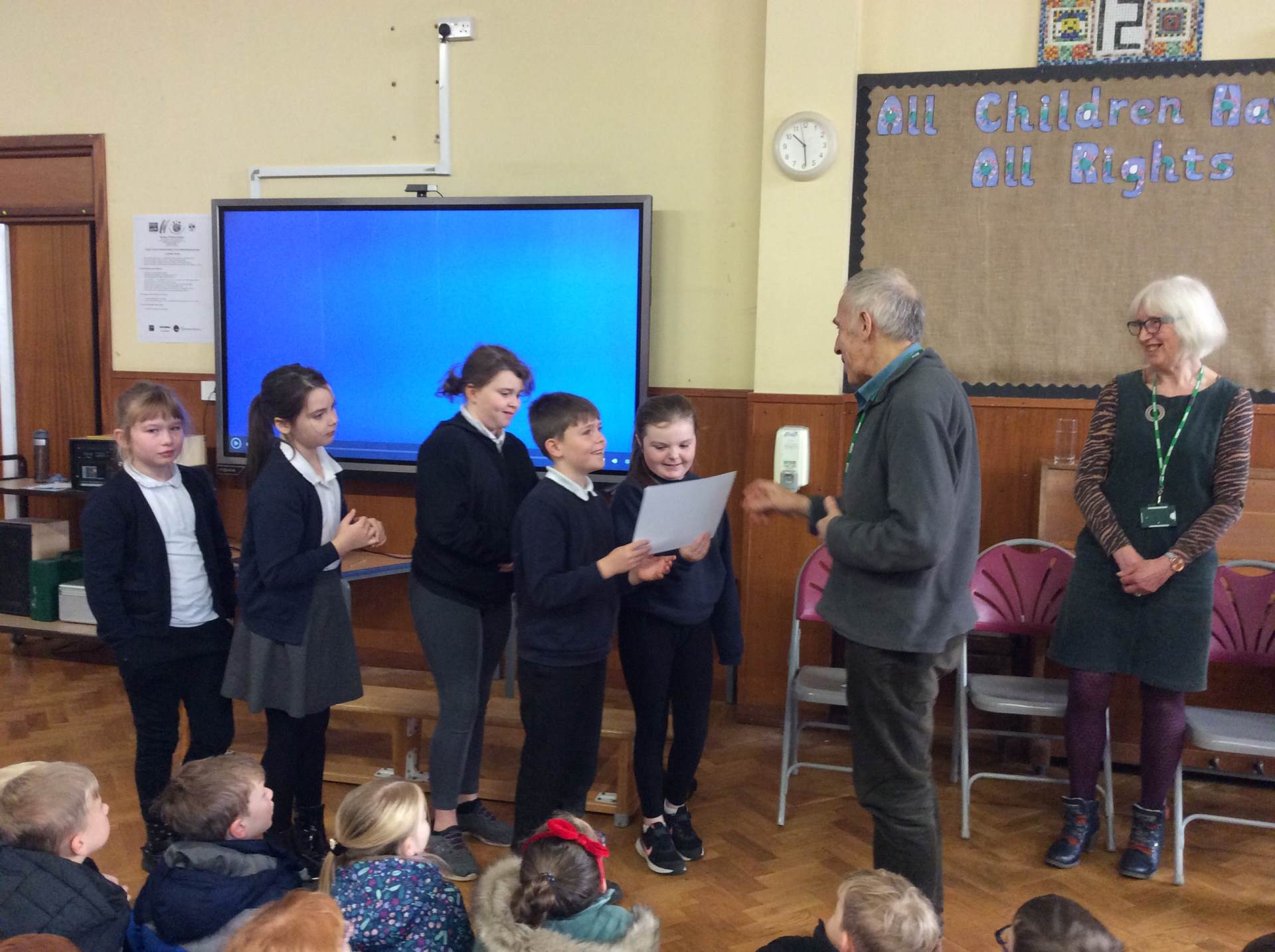 Receiving the School of Sanctuary Award Presentation of award Nov 24th 2023